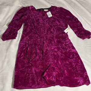 Shoshanna Magneta /Rich Purple Embossed Velvet Mini Dress New With Tags!